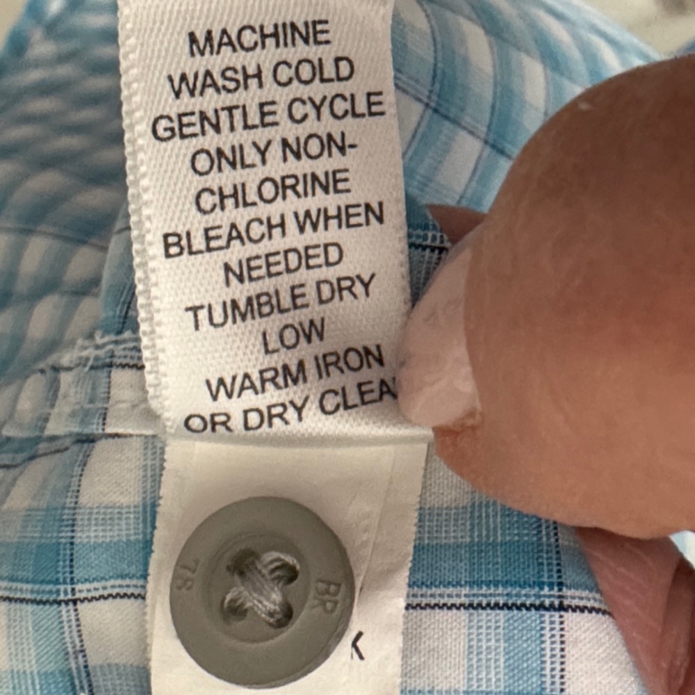 Banana Republic Aqua and White Plaid Shirt - Picture 7 of 8
